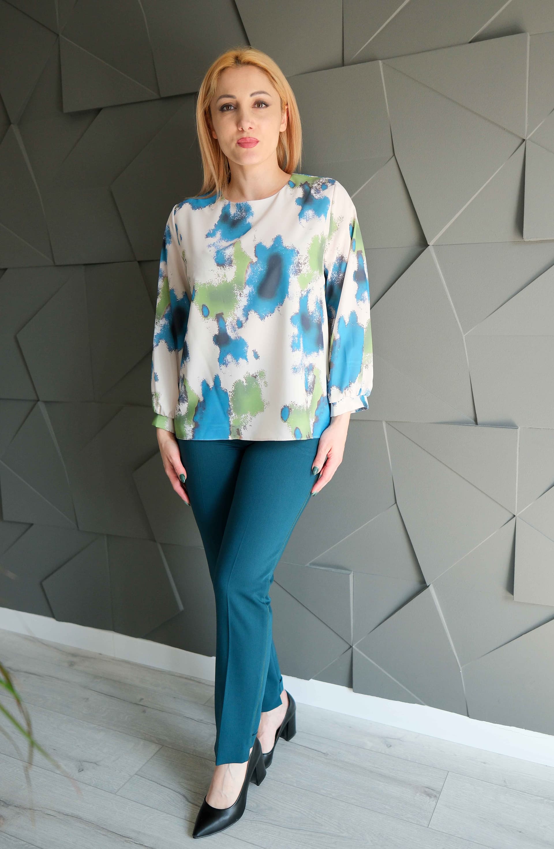 Bluza Print petrol  2