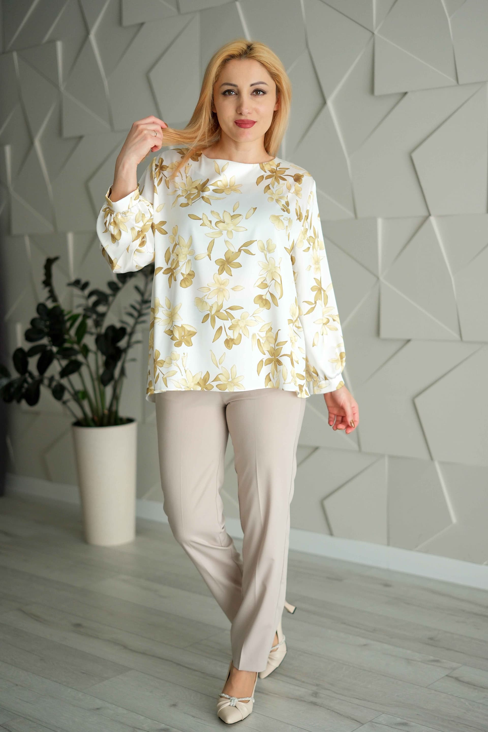 Bluza imprimeu frunze 2