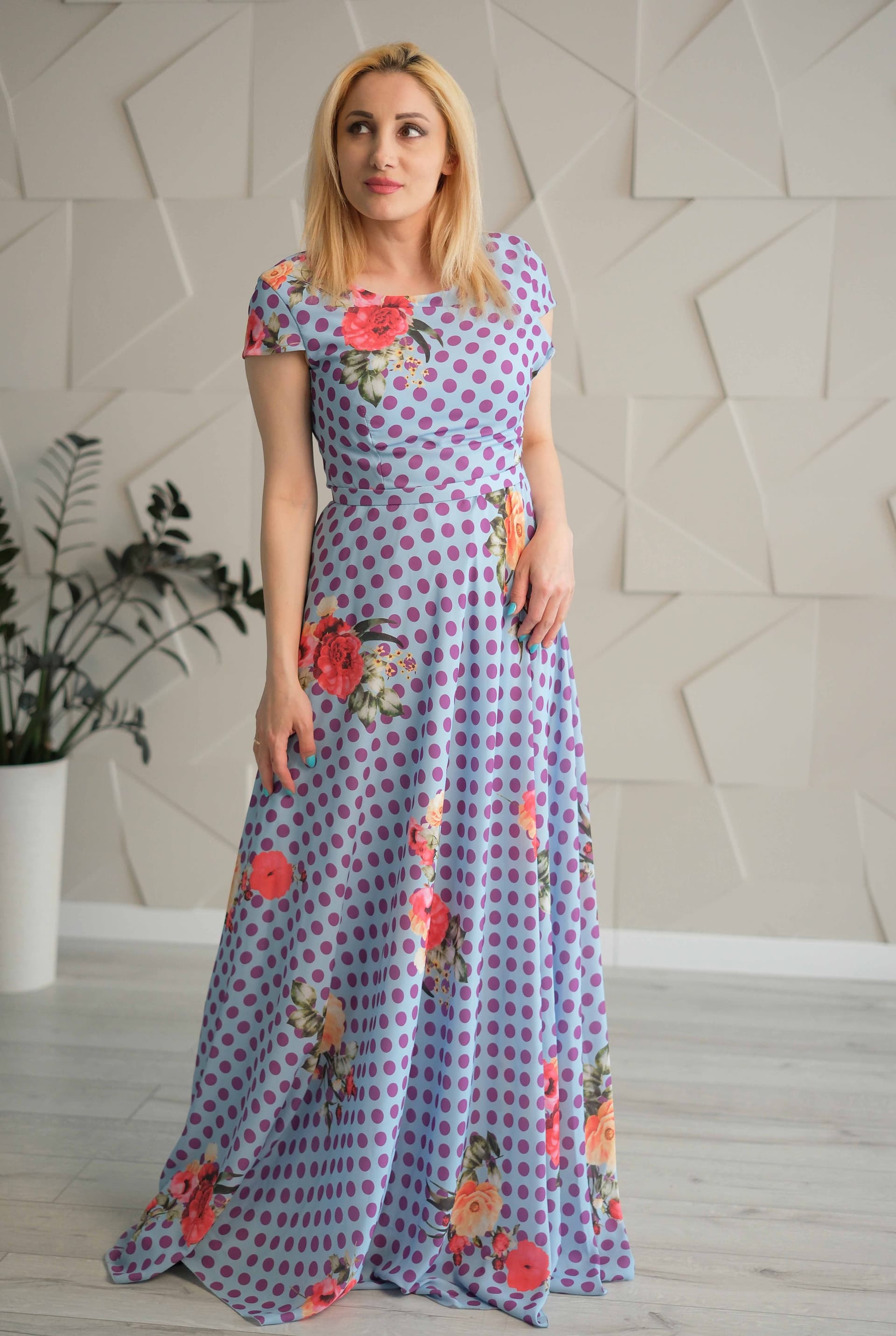 Rochie Lunga Primavara - Albastru